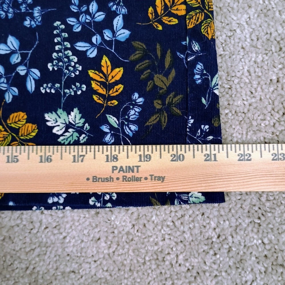 Talbots Womens Navy Corduroy Pencil Skirt Leaves Floral Pockets Side Zip Size 6 - Picture 13 of 13